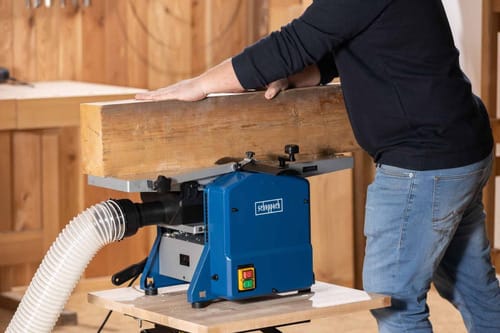 Cepilladora Canteadora de Banco 8" 1250W Scheppach — primer plano