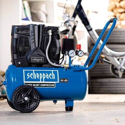 Compresor De Aire Ultrasilencioso Portatil 24l - Scheppach — vista trasera