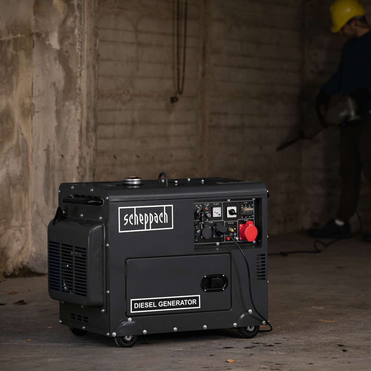 Generador Diésel 5000W Scheppach Black Edition - Trifásico y Monofásico, Arranque Eléctrico — detalle