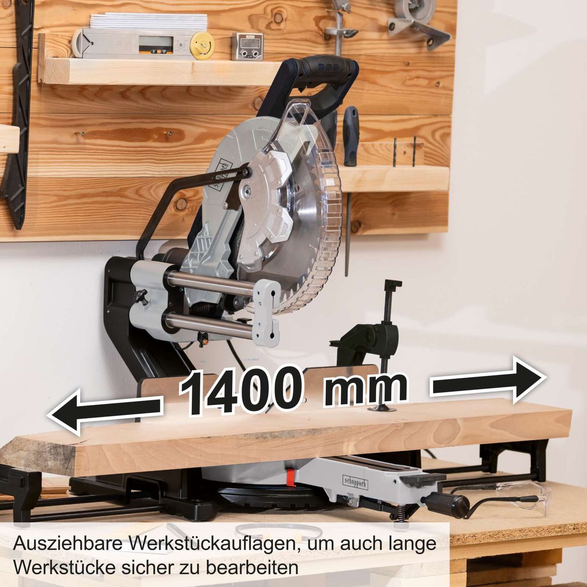 Sierra Ingleteadora Telescópica Dual 12" 2000W Láser Scheppach Black Edition — vista 10
