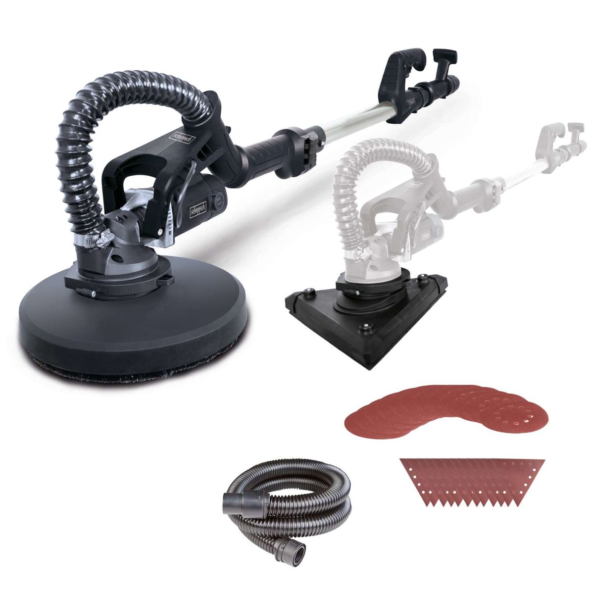 Lijadora de Pared y Techo 710W Scheppach Black Edition - Velocidad Variable, 2 Cabezales — vista frontal