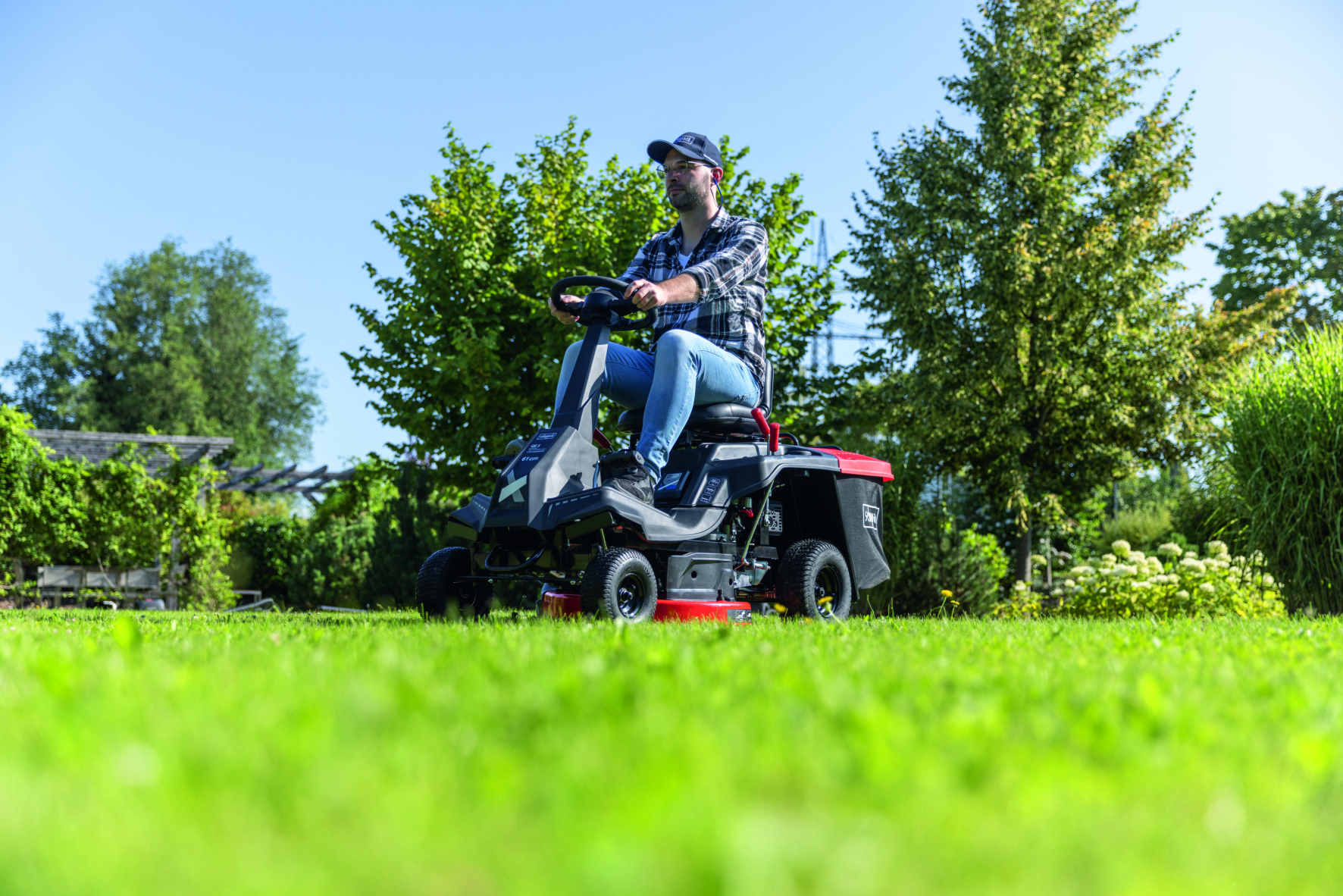 Tractor Corta Pasto 6HP Scheppach - Cortacésped Profesional — vista trasera