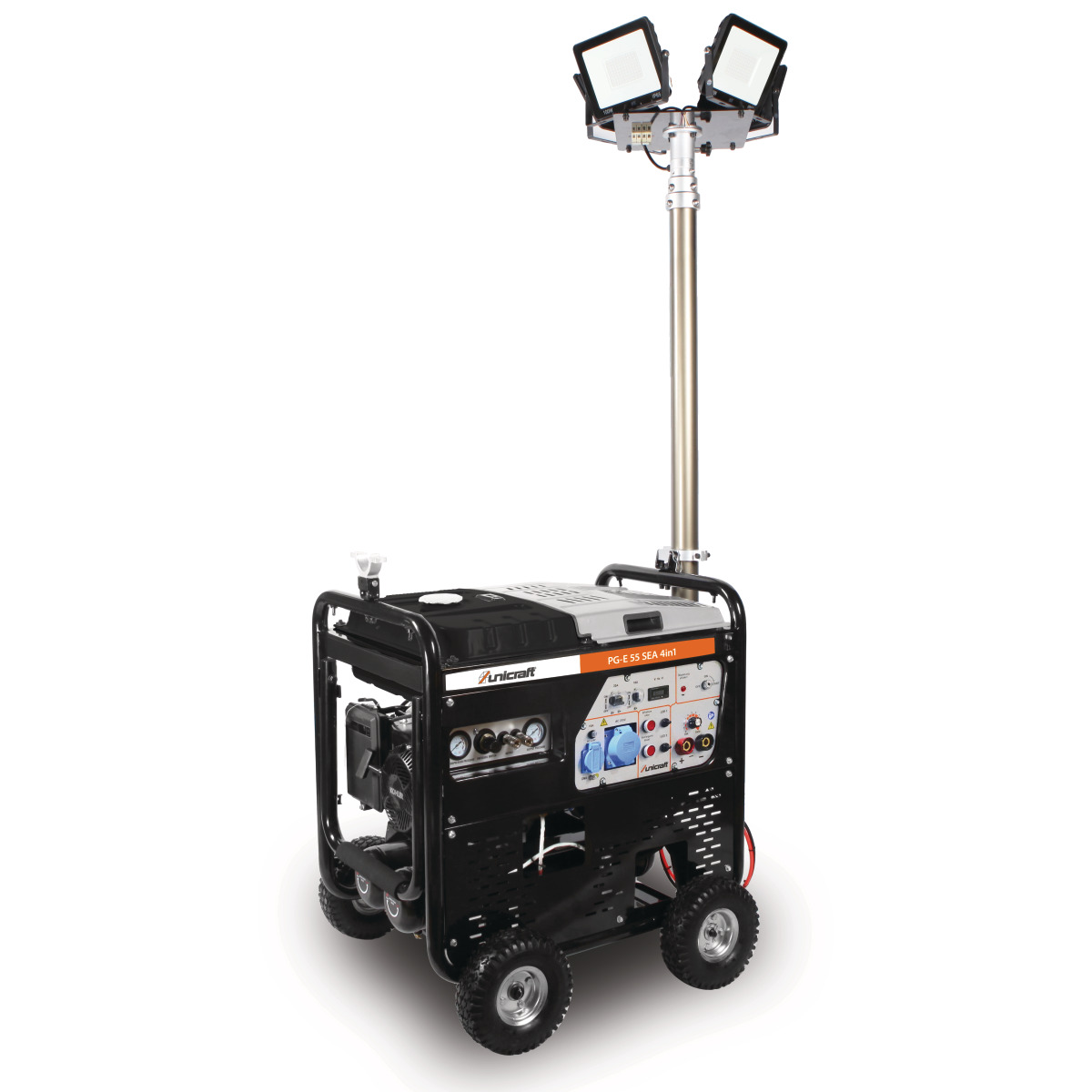 Motosoldadora motocompresor con generador y luz de trabajo Unicraft PG-E 55 SEA 4 in 1