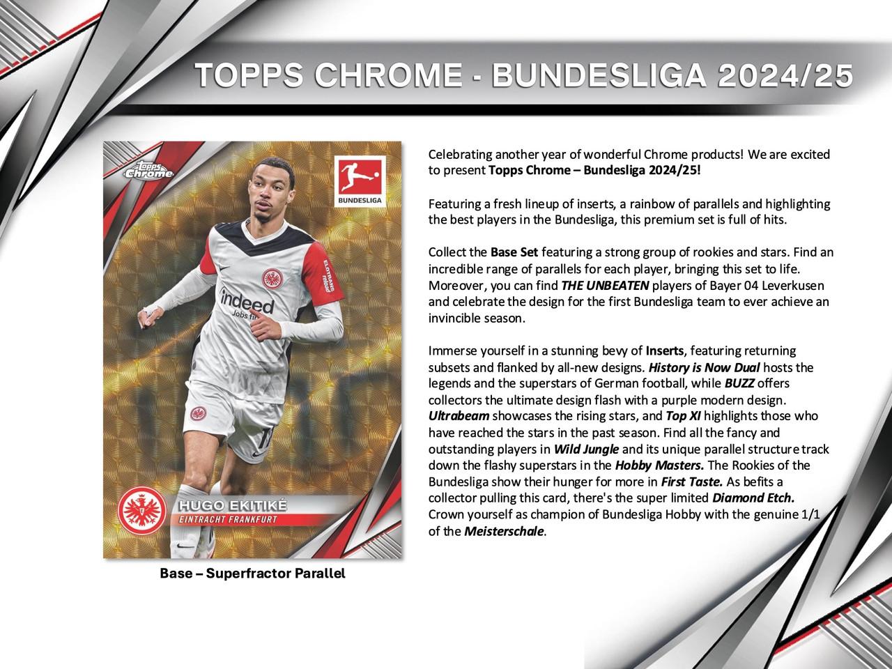 2024/25 Topps Chrome Bundesliga Soccer Hobby Pack | Midwest Cards