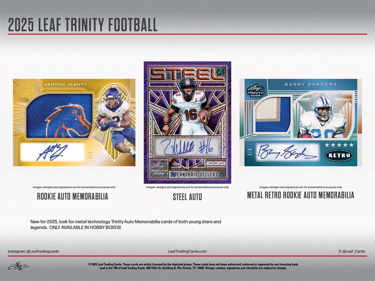 2025 Leaf Trinity Football Jumbo Box | Midwest Cards