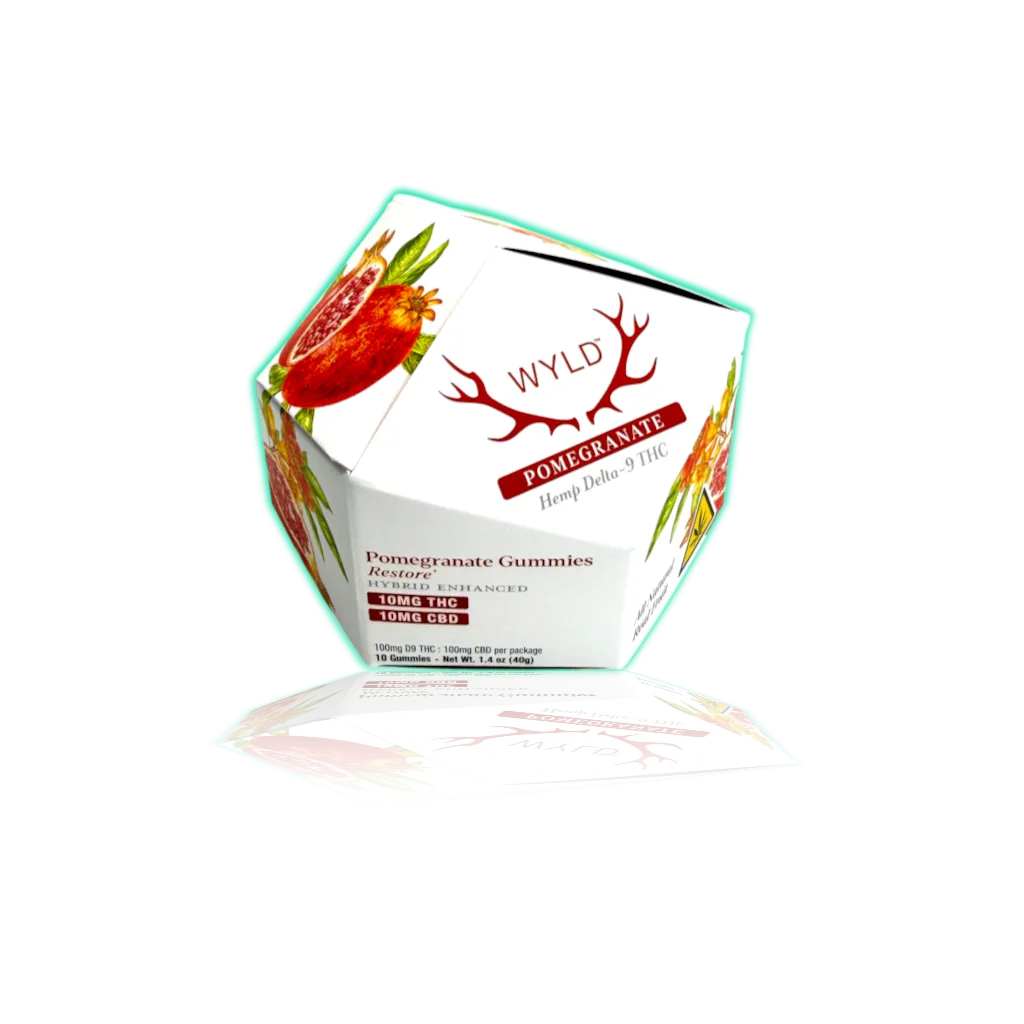WYLD Hemp Gummies 1:1 THC:CBD 10mg (10ct/pk) — Pomegranate — THC GUMMIES