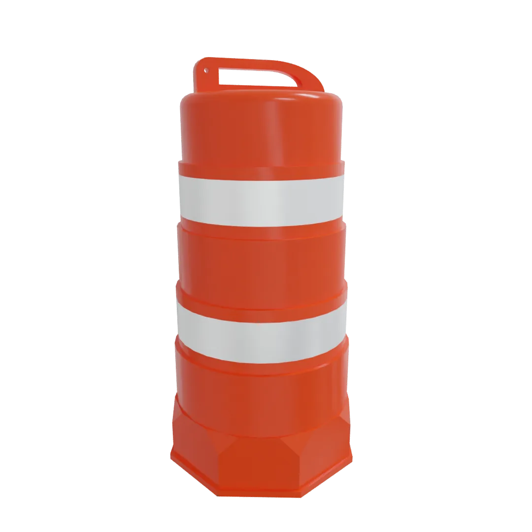 Render del Trafitambo Shark naranja con dos reflejantes grado ingeniería