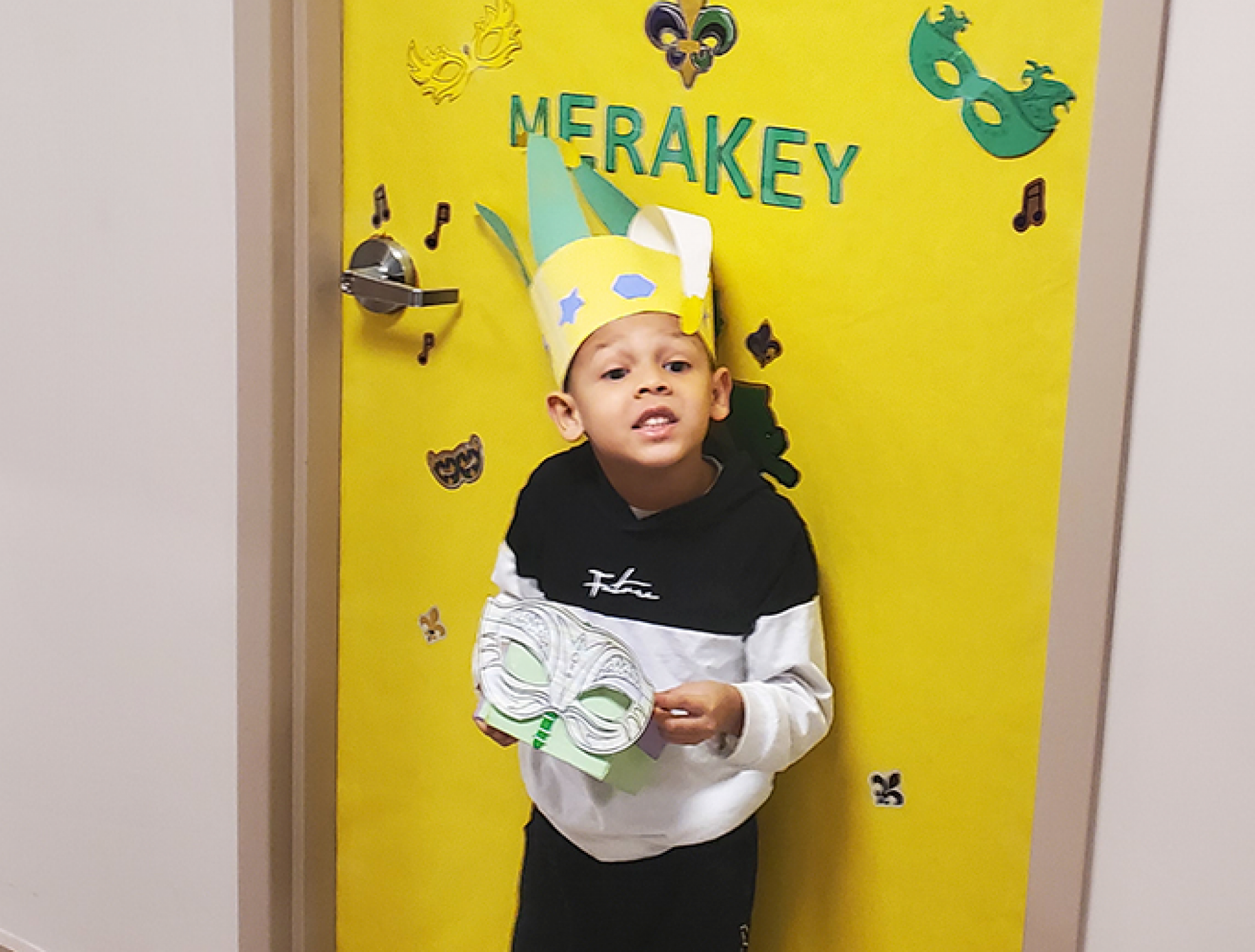 Celebrating Mardi Gras at the Merakey Autism Center in Baton Rouge