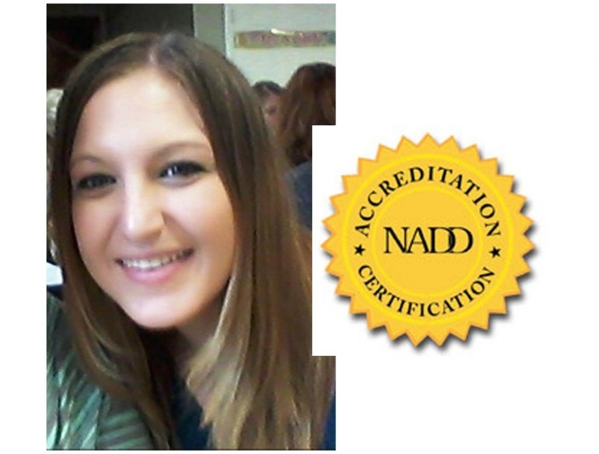 Congrats, Rebecca, on Achieving NADD, DSP Certification!