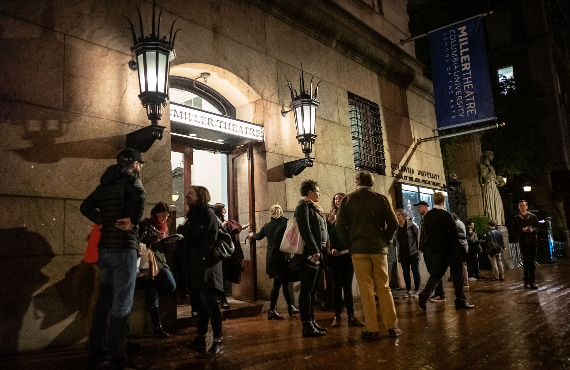 Miller Theatre exterior with event crowd 1860x1210