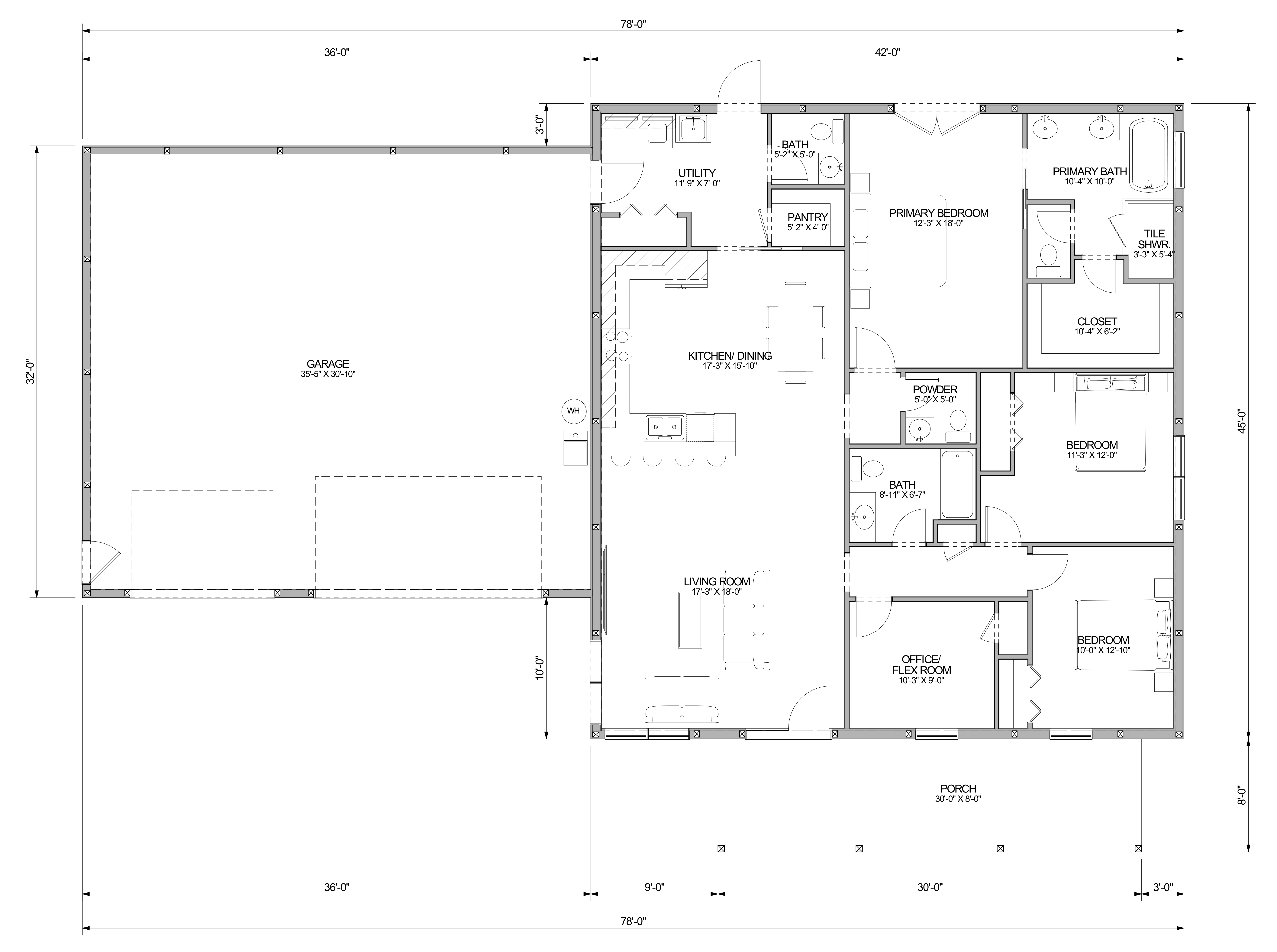 M0023 Modern Farmhouse Floorplan