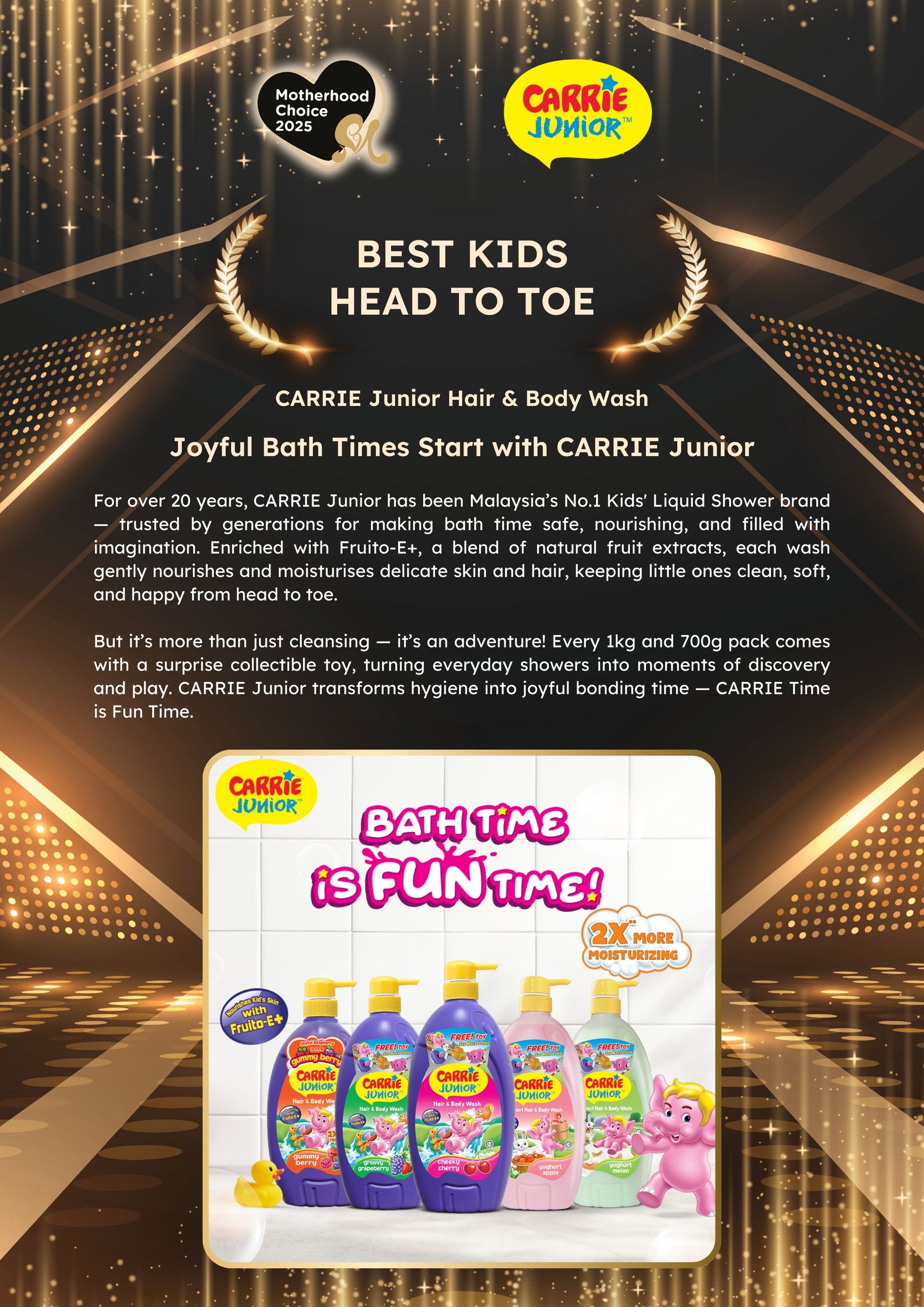 CARRIE Junior Kids Body Wash Range