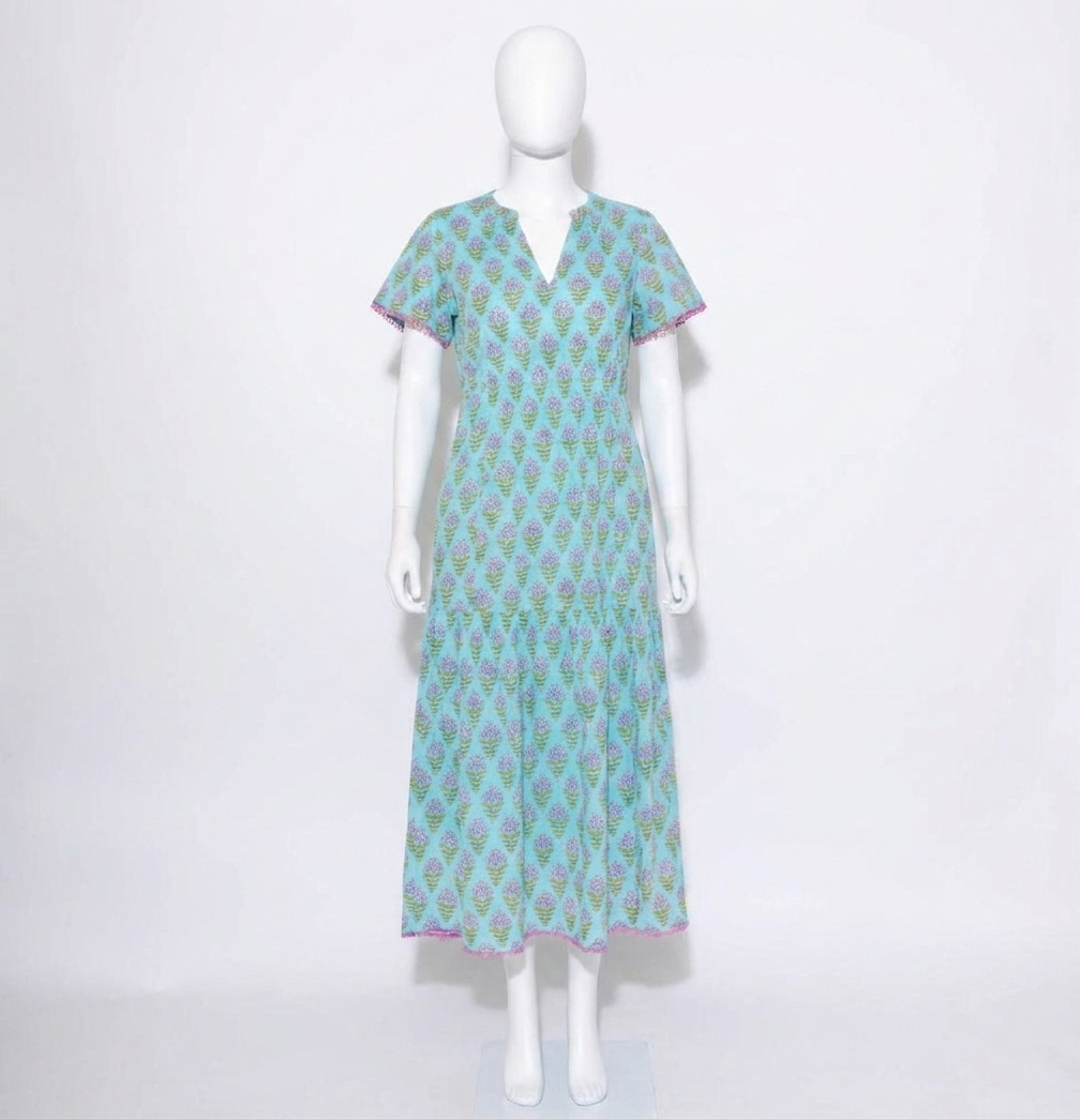 Ivy Jane Lavender Bloom Midi Dress Blue