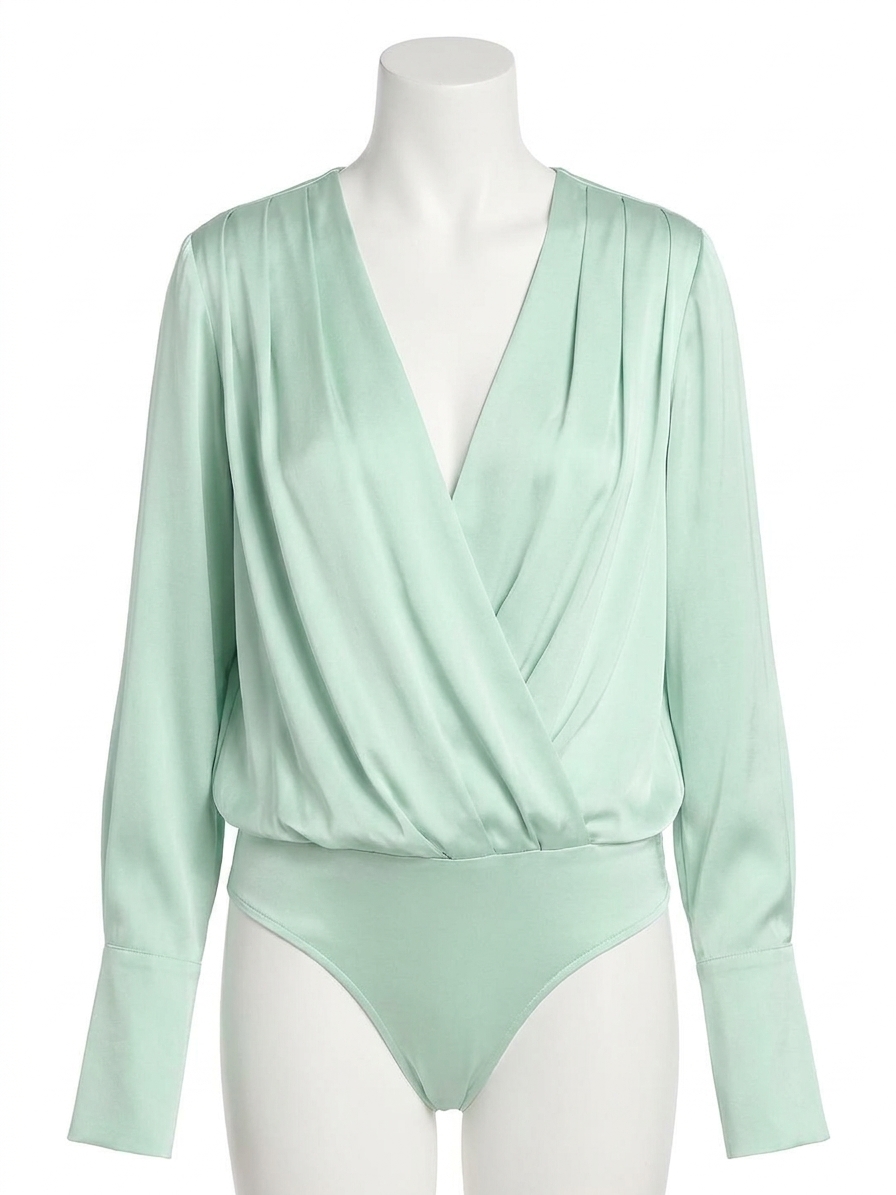 Favorite Daughter Date Surplice Blouse Light Sage