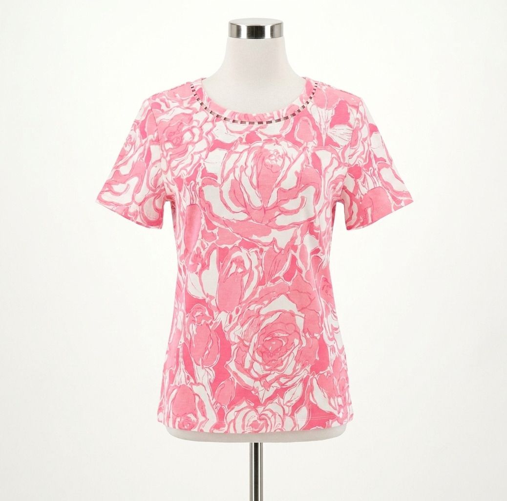 Lilly Pulitzer Clairmont Pearl Knit Top Confetti Pink Rosanna