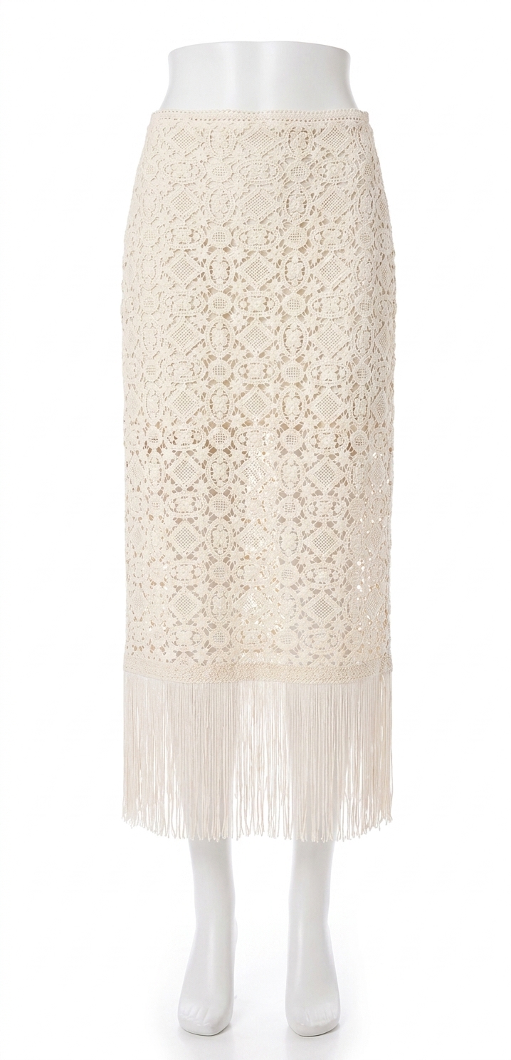 Cami Nyc Venezia Crochet Midi Skirt Ceramic