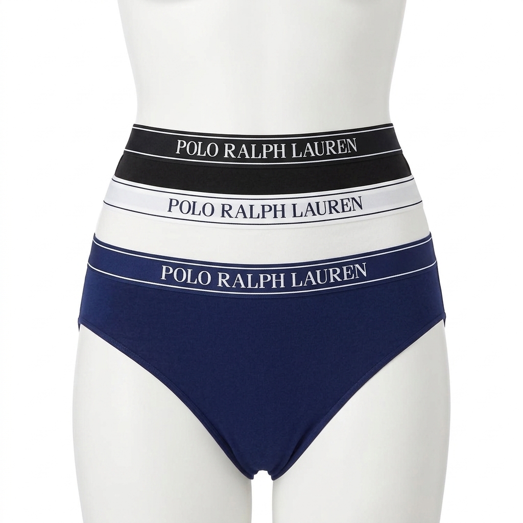 Polo Ralph Lauren Women’s Tanga Pull-On Underwear Onyx/white Cloud/navy