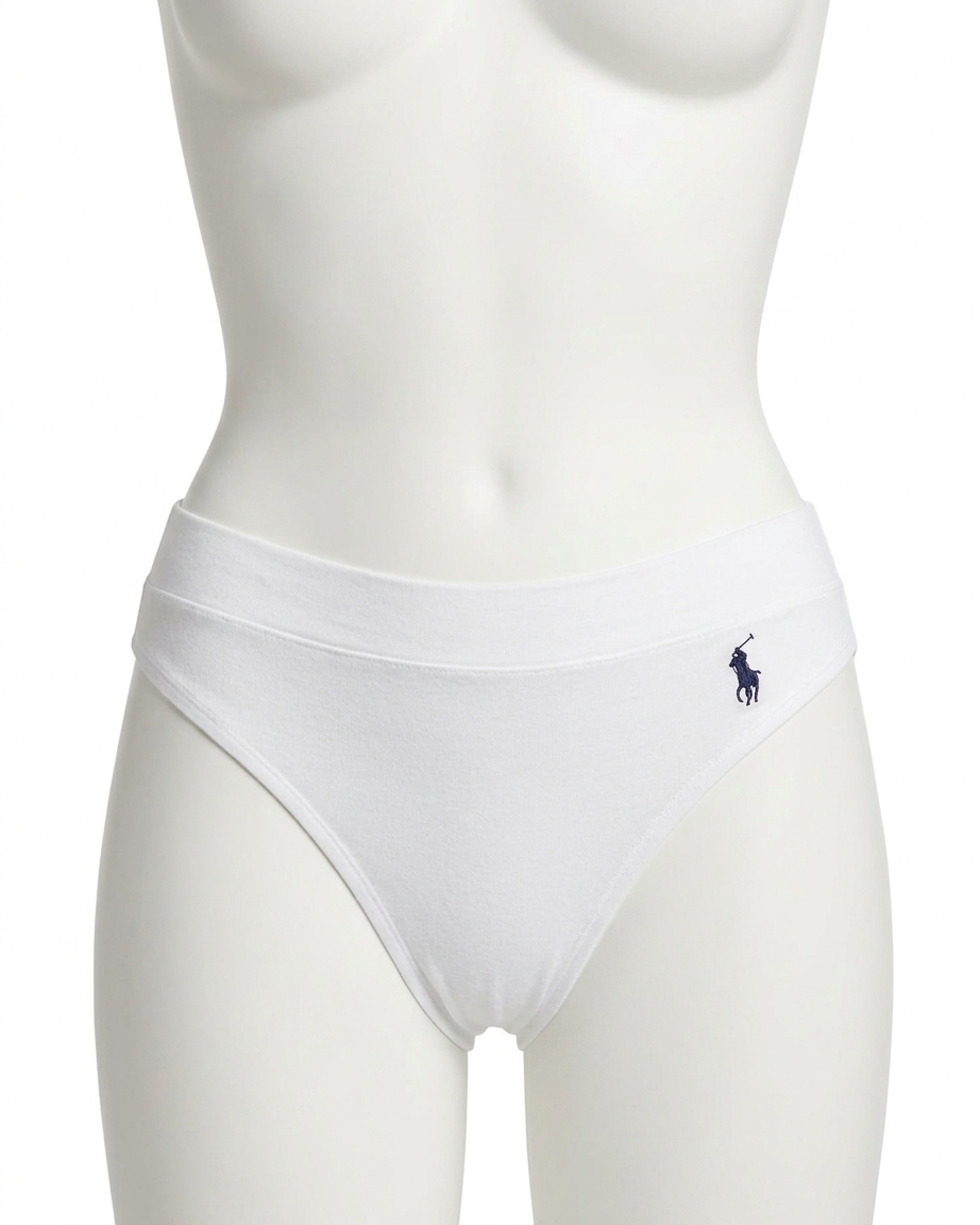 Polo Ralph Lauren Club Cotton Thong Underwear White Cloud