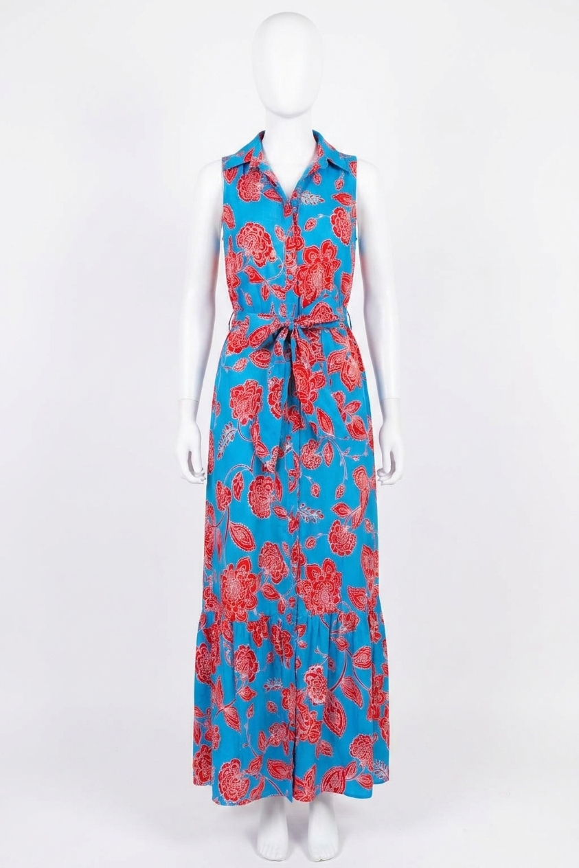 Sugarlips Women’s Petal Collared Tie Waist Maxi Dress Multi