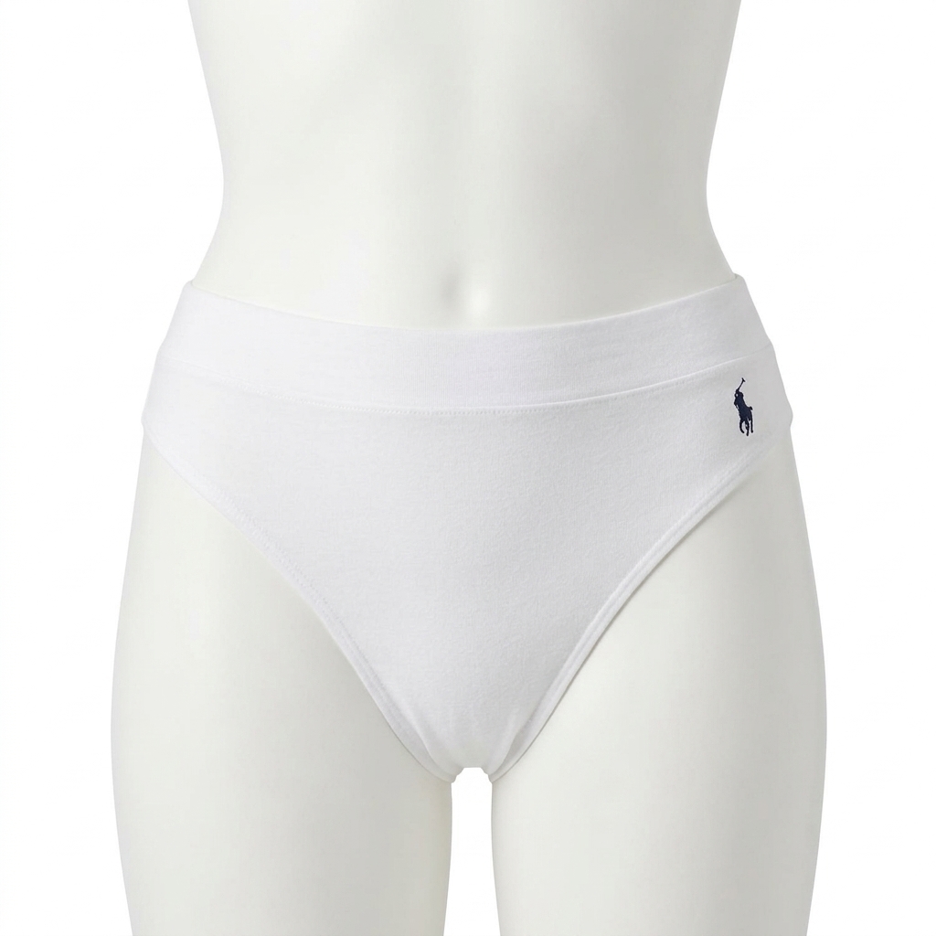 Polo Ralph Lauren High-Rise High-Cut Organic Cotton Brief White Cloud
