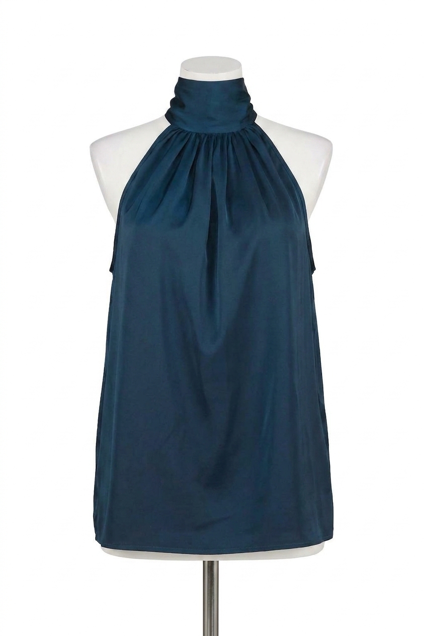 Bishop + Young Romance Esme Tie Neck Halter Blue