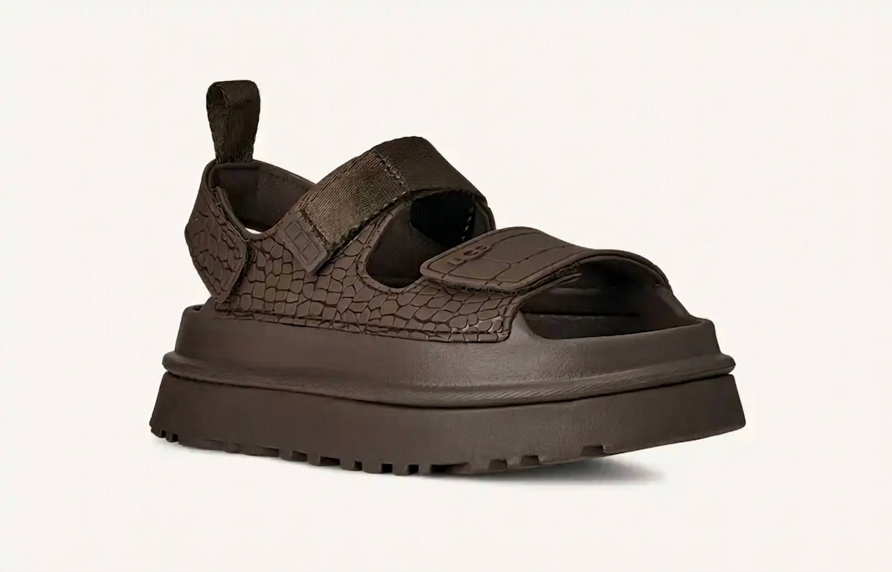 Ugg Women's Goldenglow Embossed Sandals Dense Smoke