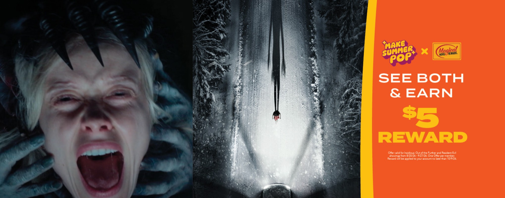 Horror Movie $5 Reward Offer - Insidious: Out of the Further & Resident Evil