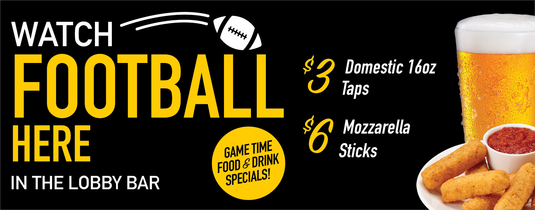 Football at the Lobby Sports Bar Mozzarella 2023