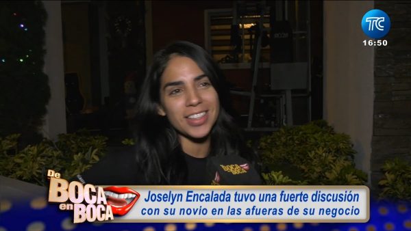 Joselyn Encalada tuvó fuerte discusión con su novio en las afueras de su negocio