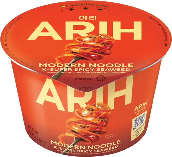 ARIH Modern Noodles, K-Super Spicy Seaweed, Bowl