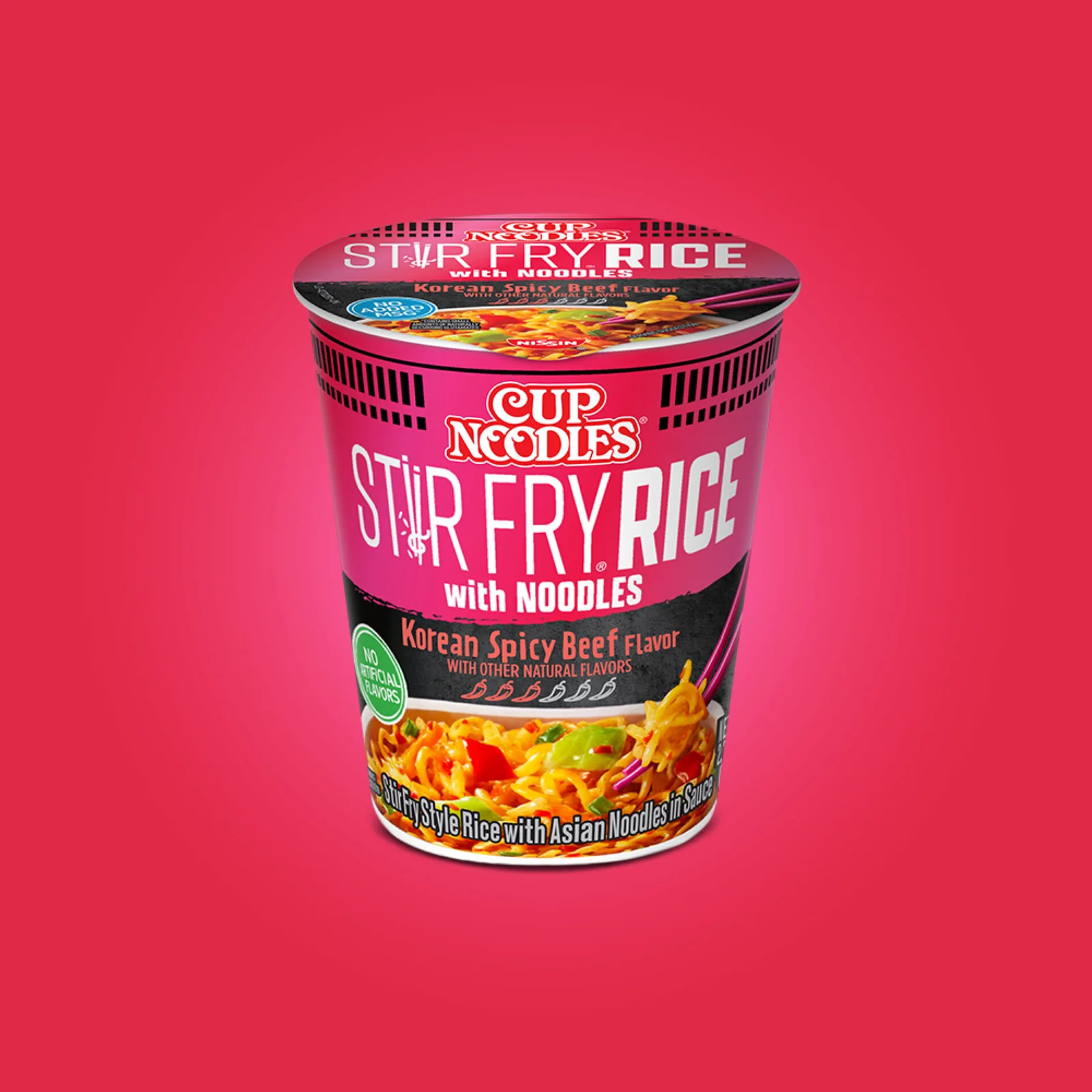 Cup Noodles Stir Fry Rice with Noodles Korean Spicy Beef