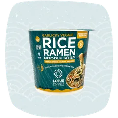 Garlicky Veggie Rice Ramen Noodle Soup with Freeze-Dried Chunky Veggies