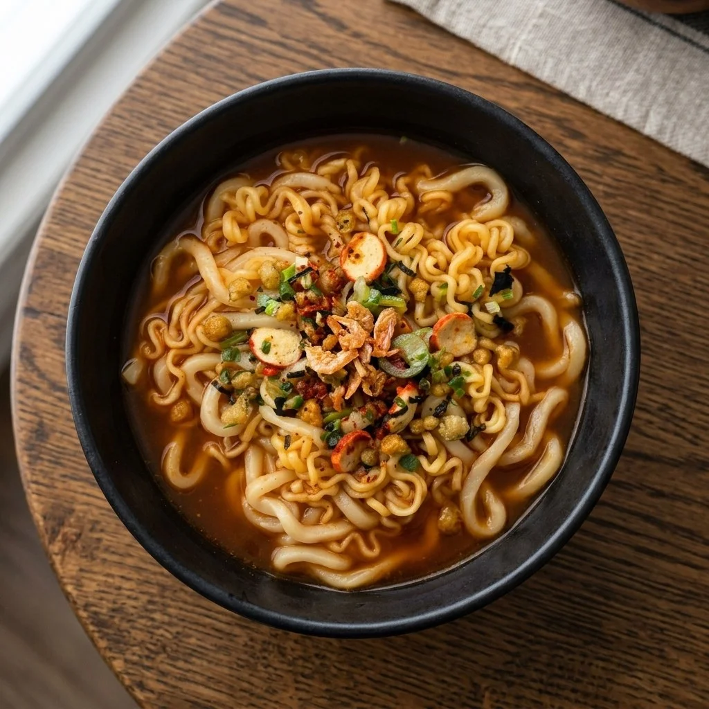 Shin Udon: Shin Ramyun + Udon, a Spicy Udon Soup