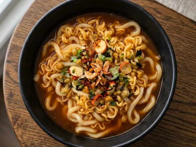 Shin Udon: Shin Ramyun + Udon, a Spicy Udon Soup