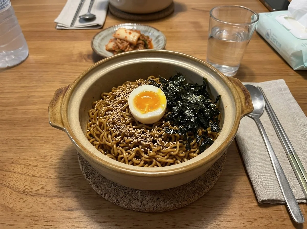 Jja-Cham Myeon: Chapagetti + Sesame Ramen - step 4