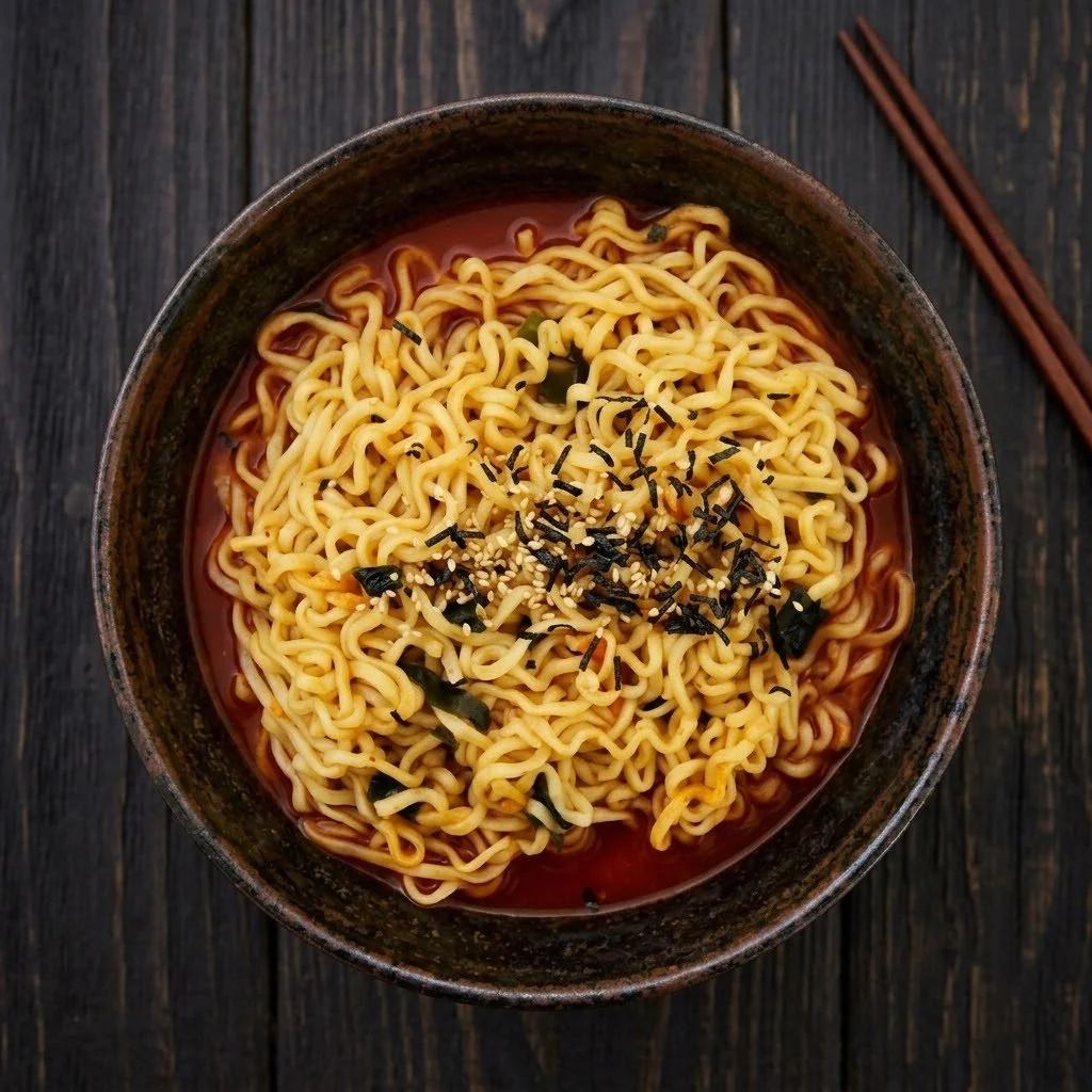 Bulguri: Buldak + Neoguri in a Frying Pan