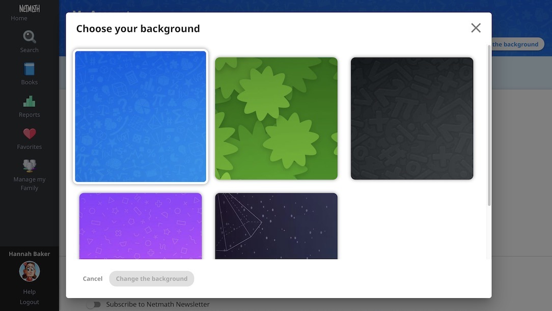 NM EN: Choose a background