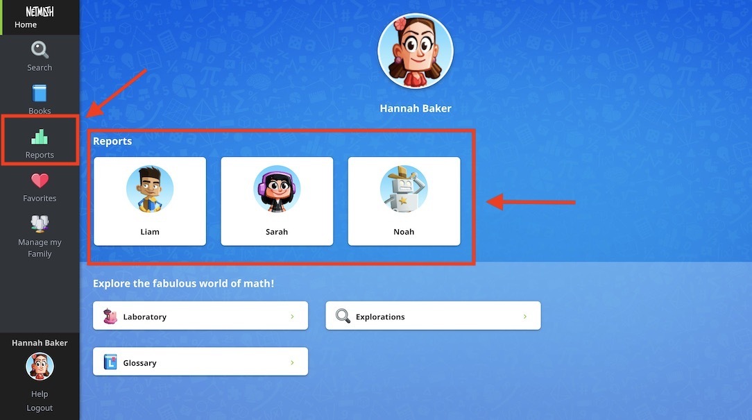 Netmath family reports