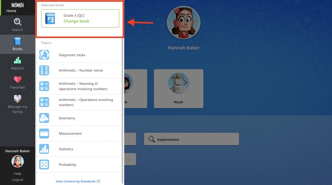 Netmath: change book grade