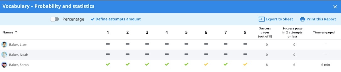 Netmath: detail result panel