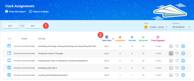 Buzzmath track assignments