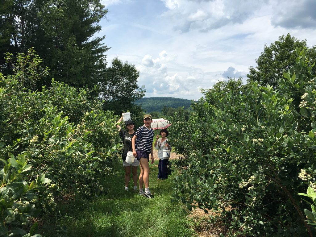Pictured are Alexi and her host family going hiking.