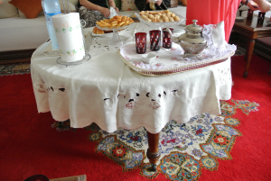 Table full of food for Eid meal