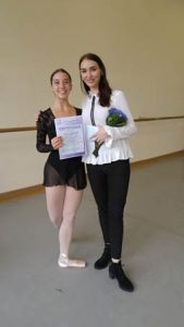 Catherine pictured with her ballet teacher