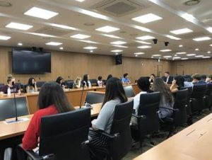 NSLI-Y Korea students participating in a global conference on global warming.