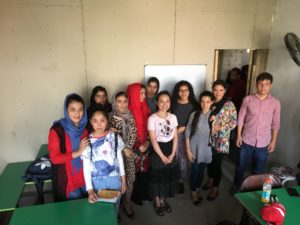 Vanessa at Afghan refugee center
