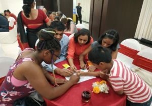 NSLI-Y students meet their host families and play an ice-breaker