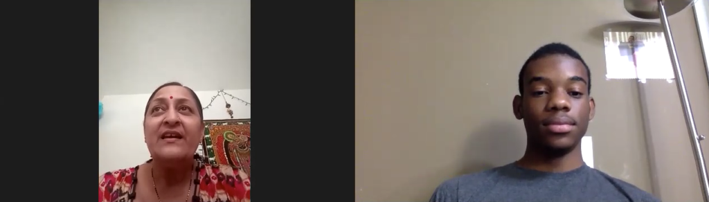 Caine interviewing Dr. Parekh