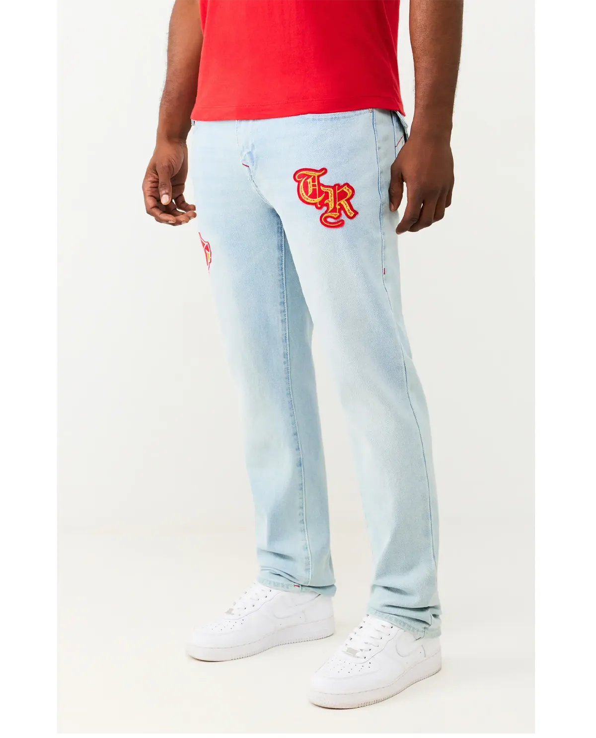 Geno Relaxed Slim Chenille Patch Jeans