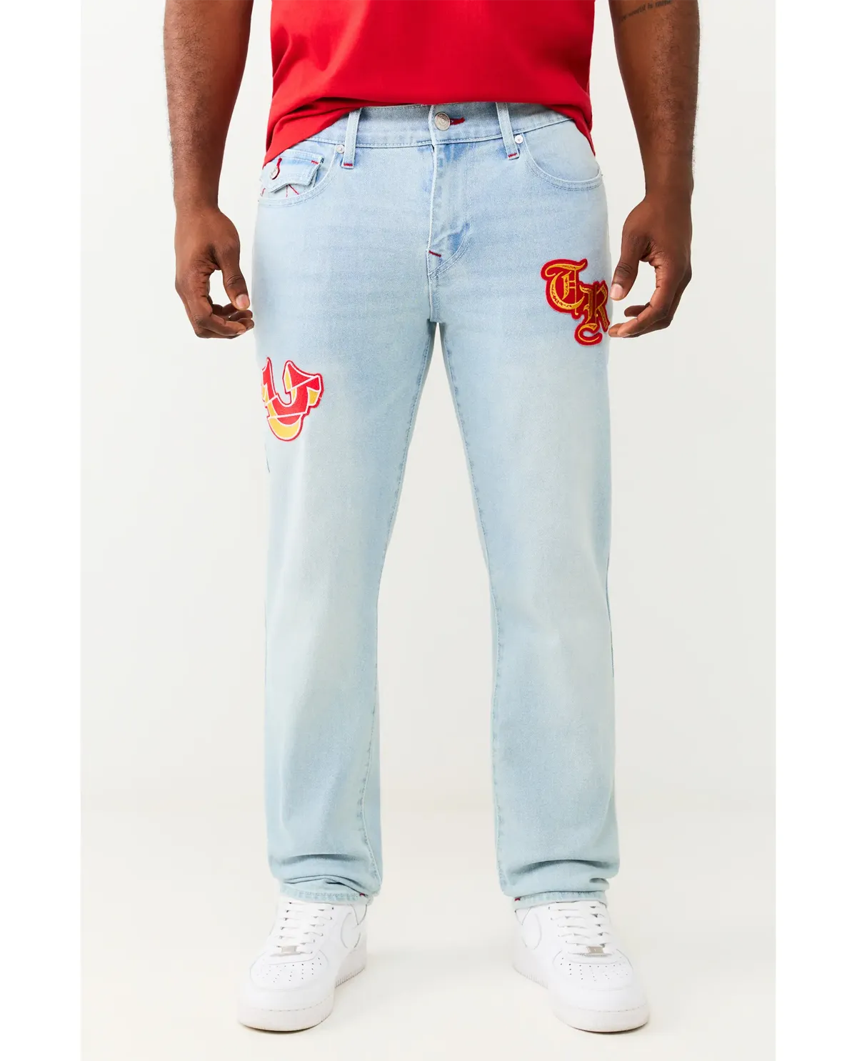 Geno Relaxed Slim Chenille Patch Jeans